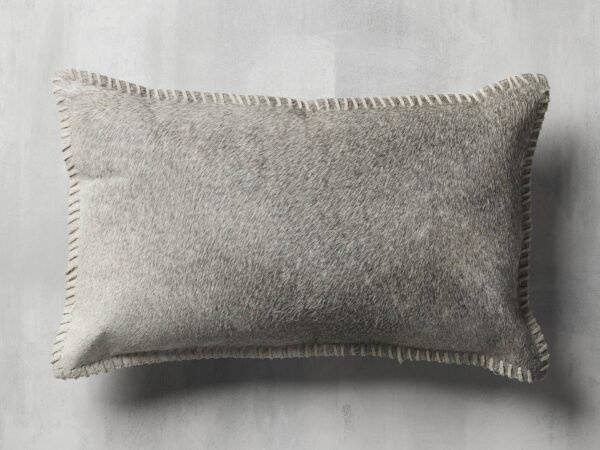 Whipstitch Hide Lumbar Pillow Cover
